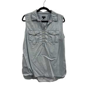 Talbots Light Blue Cotton Sleeveless Blouse